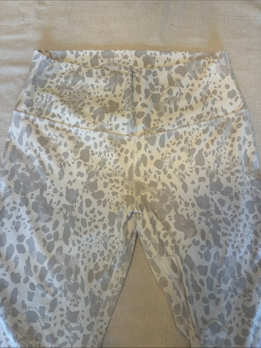 Lululemon Size 12 Soft Brushed Animal Print Leggings Cream Gra